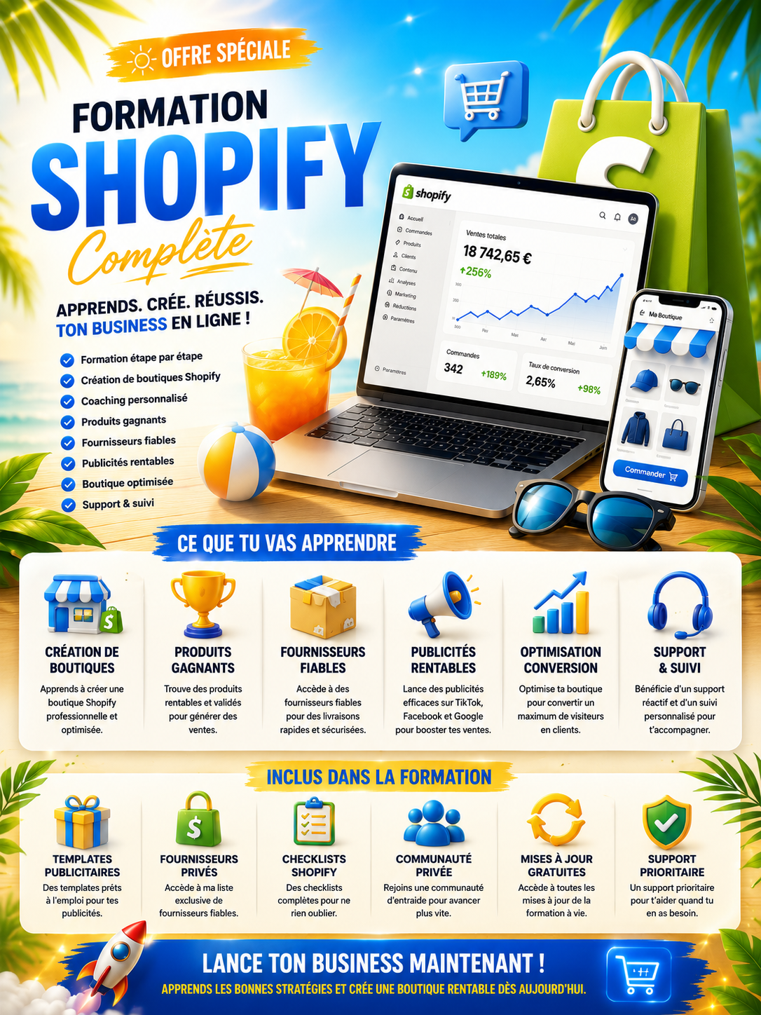 Formation Shopify Complète – Lance Ton Business en Ligne 🚀